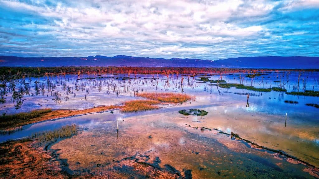 Lake Fyans at the foot of the Grampian Mountains in Victoria