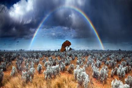 Rainbow in the Australian Desert