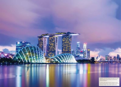 Singapore cityscape during sunset