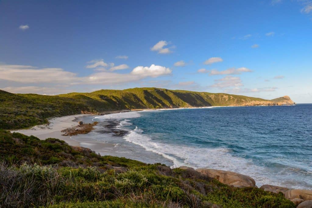 White sand and turquoise water brings many tourists to West Beach in Esperance, South Western Australia