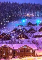 Finland, A fairy-tale house in the woods amid the snow-covered fir trees